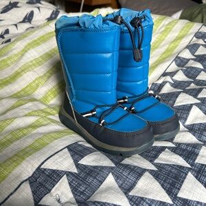 Blue Winter Boots with Drawstring